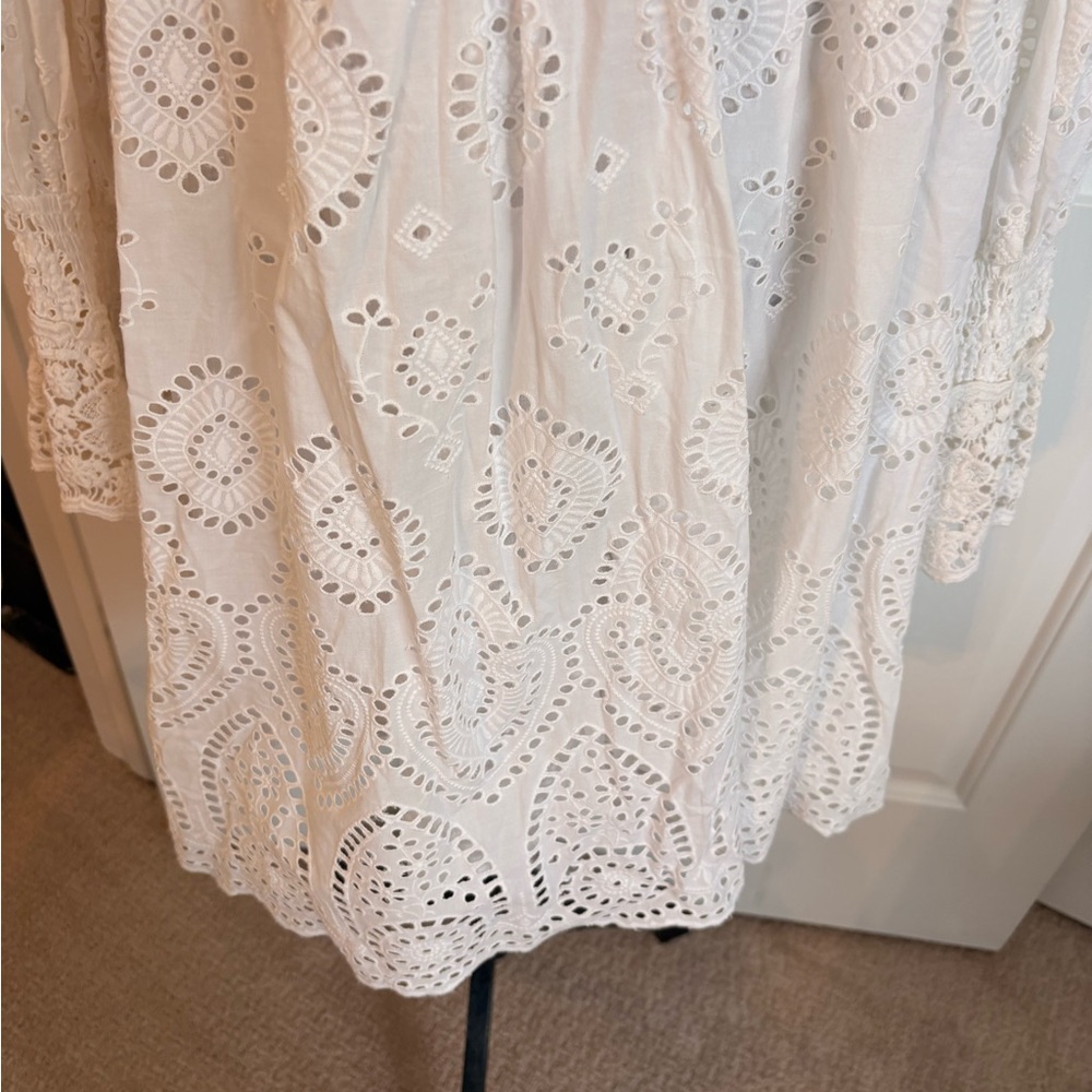 Spell White Eyelet Mini Dress size Medium EC FINAL PRICE - Picture 4 of 9